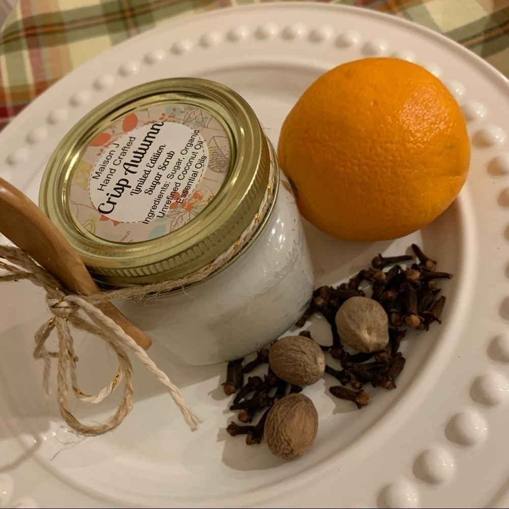 Crisp Autumn sugar scrub: hand crafted, all natural. Limited edition fall scrub